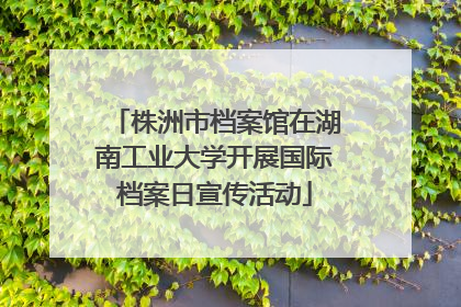 株洲市档案馆在湖南工业大学开展国际档案日宣传活动