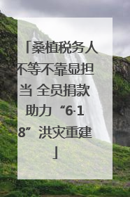 桑植税务人不等不靠显担当 全员捐款助力“6·18”洪灾重建