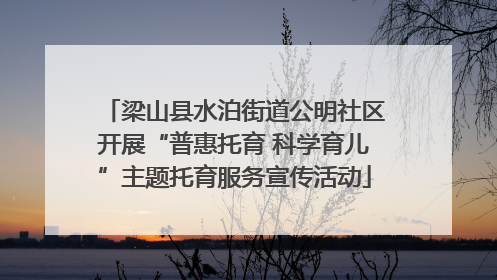 梁山县水泊街道公明社区开展“普惠托育 科学育儿”主题托育服务宣传活动