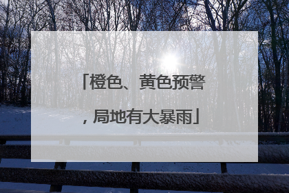 橙色、黄色预警，局地有大暴雨