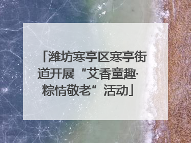 潍坊寒亭区寒亭街道开展“艾香童趣·粽情敬老”活动