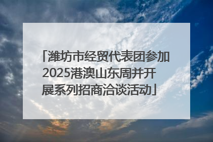 潍坊市经贸代表团参加2025港澳山东周并开展系列招商洽谈活动