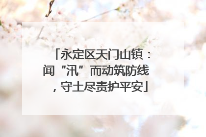 永定区天门山镇：闻“汛”而动筑防线，守土尽责护平安