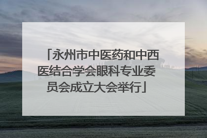 永州市中医药和中西医结合学会眼科专业委员会成立大会举行