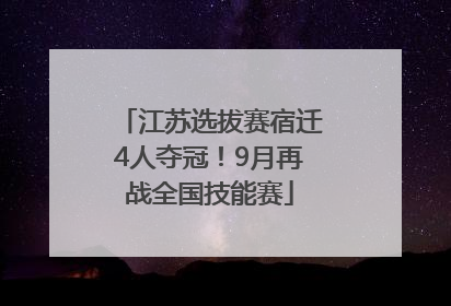 江苏选拔赛宿迁4人夺冠！9月再战全国技能赛
