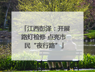 江西彭泽：开展路灯检修 点亮市民“夜行路”