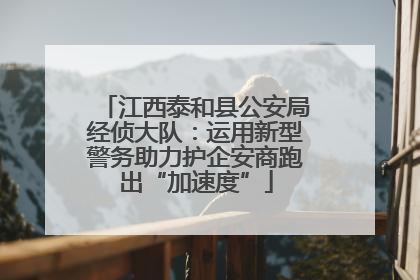 江西泰和县公安局经侦大队：运用新型警务助力护企安商跑出“加速度”