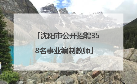 沈阳市公开招聘358名事业编制教师