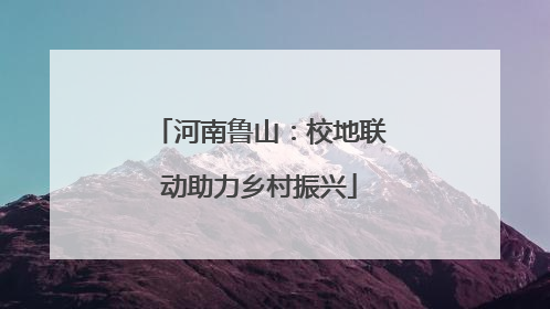 河南鲁山：校地联动助力乡村振兴
