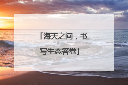 海天之间，书写生态答卷