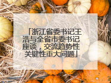 浙江省委书记王浩与全省市委书记座谈，交流趋势性关键性重大问题