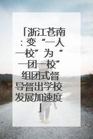 浙江苍南：变“一人一校”为“一团一校” 组团式督导督出学校发展加速度
