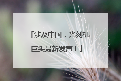 涉及中国，光刻机巨头最新发声！