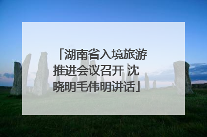 湖南省入境旅游推进会议召开 沈晓明毛伟明讲话