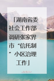 湖南省委社会工作部调研张家界市“信托制”小区治理工作