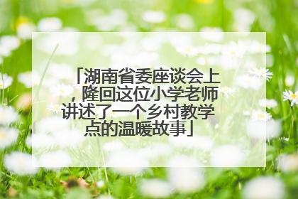 湖南省委座谈会上，隆回这位小学老师讲述了一个乡村教学点的温暖故事