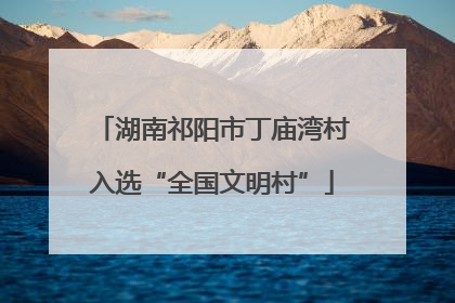 湖南祁阳市丁庙湾村入选“全国文明村”
