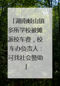 湖南岐山镇多所学校被摊派校车费，校车办负责人：可找社会赞助