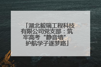 湖北毅瑞工程科技有限公司党支部：筑牢高考“静音墙” 护航学子逐梦路