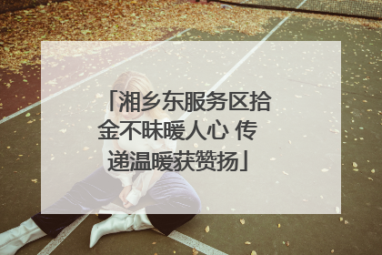 湘乡东服务区拾金不昧暖人心 传递温暖获赞扬