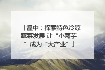 湟中：探索特色冷凉蔬菜发展 让“小菊芋”成为“大产业”