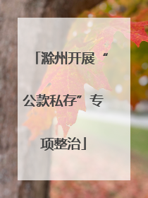 滁州开展“公款私存”专项整治