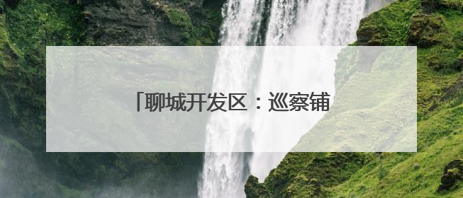 聊城开发区：巡察铺设群众“幸福路”