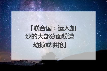 联合国：运入加沙的大部分面粉遭劫掠或哄抢