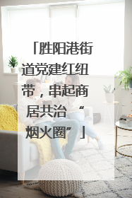 胜阳港街道党建红纽带，串起商居共治 “烟火圈”