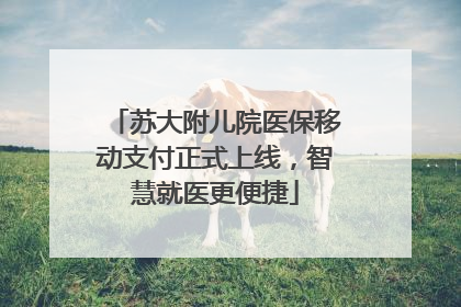 苏大附儿院医保移动支付正式上线，智慧就医更便捷