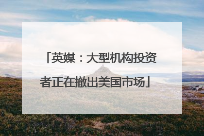 英媒：大型机构投资者正在撤出美国市场