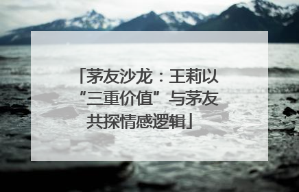 茅友沙龙：王莉以“三重价值”与茅友共探情感逻辑
