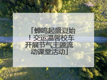蝉鸣起盛夏始！交运温馨校车开展节气主题流动课堂活动
