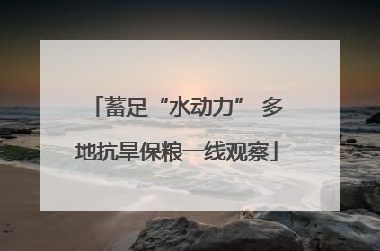 蓄足“水动力” 多地抗旱保粮一线观察