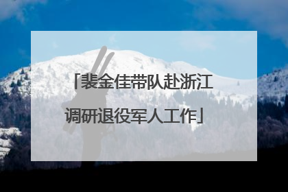 裴金佳带队赴浙江调研退役军人工作