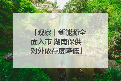 观察｜新能源全面入市 湖南保供对外依存度降低