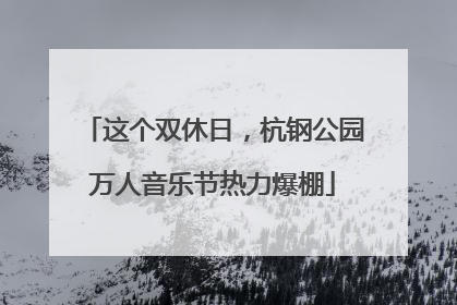 这个双休日，杭钢公园万人音乐节热力爆棚
