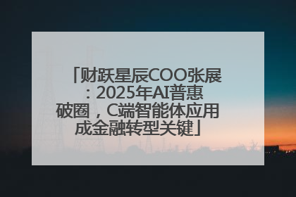 财跃星辰COO张展：2025年AI普惠破圈，C端智能体应用成金融转型关键
