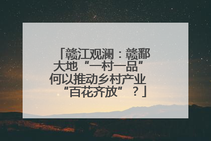 赣江观澜：赣鄱大地“一村一品”何以推动乡村产业“百花齐放”？