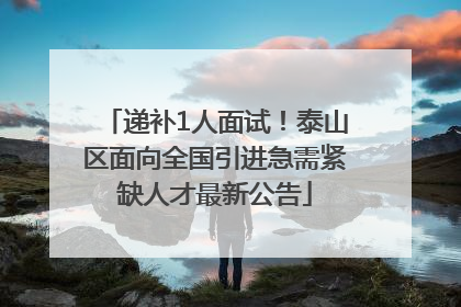 递补1人面试！泰山区面向全国引进急需紧缺人才最新公告