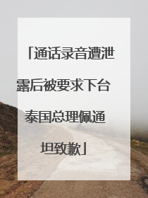通话录音遭泄露后被要求下台 泰国总理佩通坦致歉