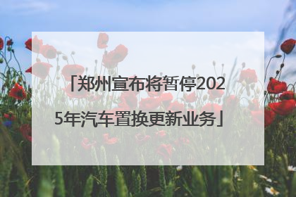 郑州宣布将暂停2025年汽车置换更新业务