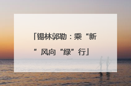 锡林郭勒：乘“新”风向“绿”行