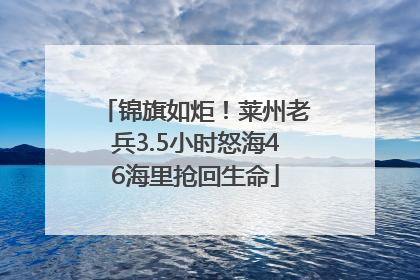 锦旗如炬！莱州老兵3.5小时怒海46海里抢回生命