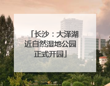 长沙：大泽湖近自然湿地公园正式开园