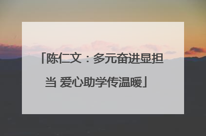 陈仁文：多元奋进显担当 爱心助学传温暖