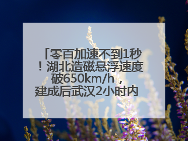 零百加速不到1秒！湖北造磁悬浮速度破650km/h，建成后武汉2小时内可抵达广州