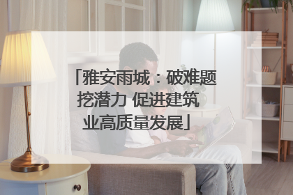 雅安雨城：破难题 挖潜力 促进建筑业高质量发展