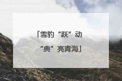 雪豹“跃”动 “典”亮青海