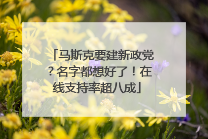 马斯克要建新政党？名字都想好了！在线支持率超八成